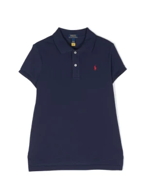 Klasyczna Niebieska Koszulka Polo dla Dziewczynek Ralph Lauren
