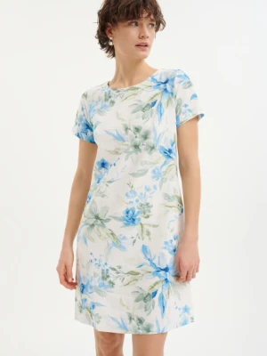 Klasyczna sukienka z krótkim rękawem i nadrukiem w kwiaty Greenpoint