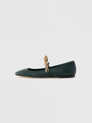 Klasyczne baleriny Jimmy Choo ciemnozielony