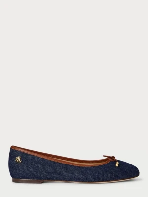 Klasyczne baleriny Lauren Ralph Lauren niebieski denim