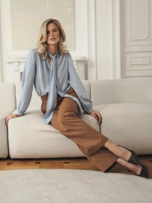 Klasyczne brązowe spodnie z wysokim stanem Greenpoint