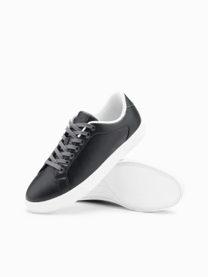Klasyczne buty męskie sneakersy z wysoką podeszwą – grafitowe V4 - Rozmiar: 43 Ombre Clothing