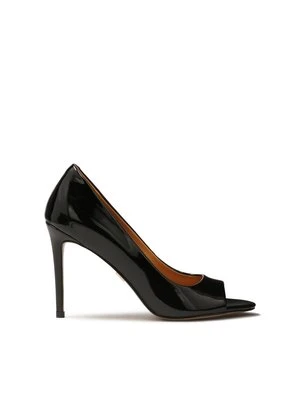 Klasyczne czarne czółenka peep toe Kazar
