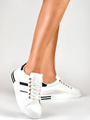 Klasyczne czarno-białe sneakersy damskie Merg
