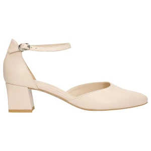 Klasyczne beżowe czółenka z zapięciem wokol kostki 35086-54 Wojas