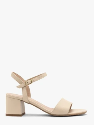 Klasyczne kremowe sandały na obcasie Ryłko