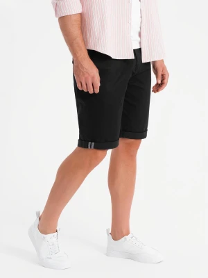 Klasyczne męskie szorty chino z podwiniętą nogawką - czarne V9 OM-SRCS-0197
 -                                    S Ombre