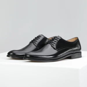 Czarne wizytowe półbuty męskie z linii premium 10055-51 Wojas