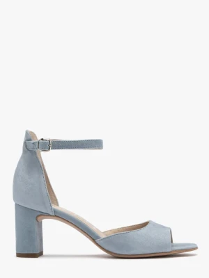 Klasyczne niebieskie sandały na obcasie Ryłko