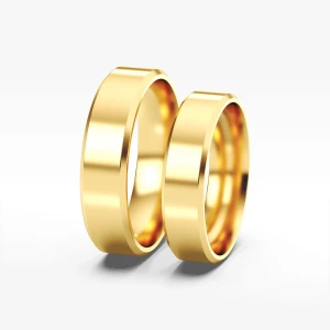 Klasyczne obrączki z żółtego złota 5mm fazowane Filipowicz