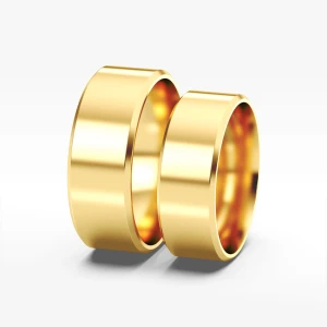 Klasyczne obrączki z żółtego złota 7mm fazowane Filipowicz
