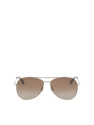 Klasyczne okulary aviator ze srebrną ramką Kazar