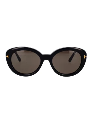 Klasyczne okulary przeciwsłoneczne Cat-eye w kolorze czarnym z dymionymi soczewkami Tom Ford