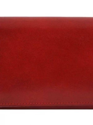 Klasyczne portfele skórzane damskie - Barberini's - Czerwony Merg