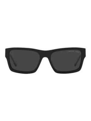 Klasyczne prostokątne okulary przeciwsłoneczne z polaryzacją Prada