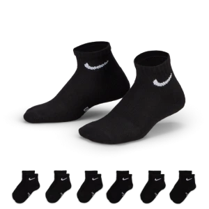 Klasyczne skarpetki dziecięce do kostek Nike Performance Basics Dri-FIT (6 par) - Czerń