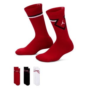 Klasyczne skarpety dla dużych dzieci Jordan Diamond (3 pary) - Czerwony