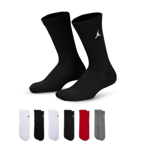 Klasyczne skarpety dla dużych dzieci Jordan Everyday Essentials (3 pary) - Czerwony