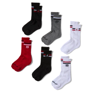 Klasyczne skarpety dla dzieci Jordan Icon Stripe (6 par) - Czerń