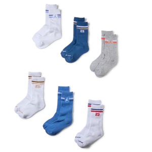 Klasyczne skarpety dla dzieci Jordan Icon Stripe (6 par) - Niebieski
