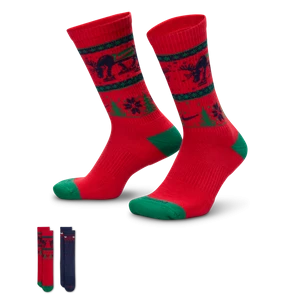 Klasyczne skarpety Nike Everyday Plus Cushioned Winter Wonderland (2 pary) - Wielokolorowe