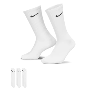 Klasyczne skarpety treningowe Nike Cushioned (3 pary) - Biel