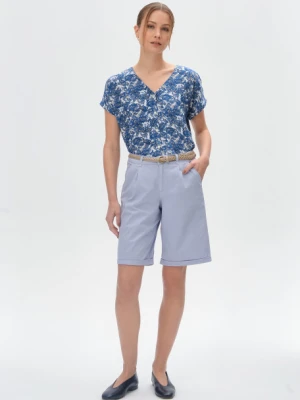 Klasyczne szorty z paskiem jasnoniebieskie Greenpoint