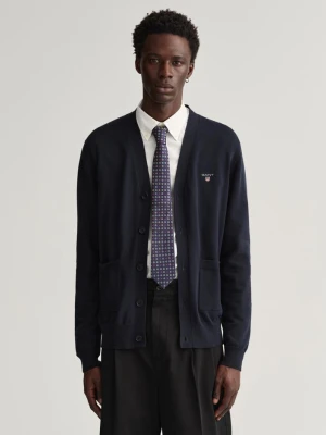 Klasyczny Bawełniany Kardigan z Dekoltem W Kształcie Litery V GANT