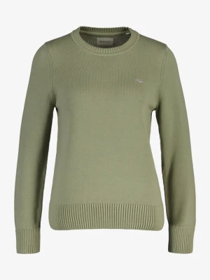 Klasyczny bawełniany sweter z okrągłym dekoltem GANT