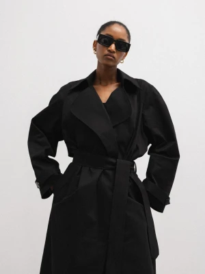 Klasyczny bawełniany trencz w kolorze BLACK MAGIC -VENICE Marsala