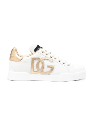 Klasyczny Biało-Złoty Sneaker Dolce & Gabbana