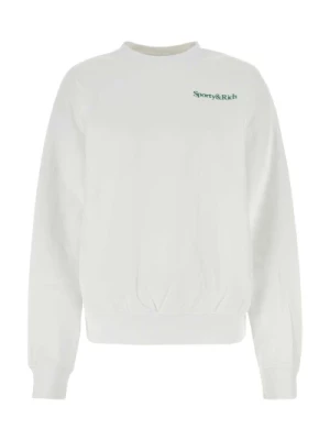 Klasyczny Biały Bawełniany Sweter Sporty & Rich
