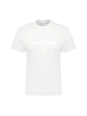 Klasyczny Biały T-shirt dla Mężczyzn Courrèges