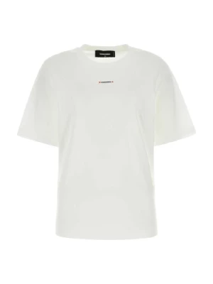 Klasyczny Biały T-shirt z Bawełny Dsquared2