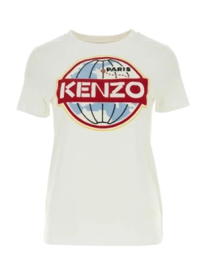 Klasyczny Biały T-shirt z Bawełny Kenzo