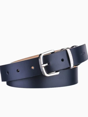 Klasyczny granatowy pasek damski skórzany rozmiar m Puccini