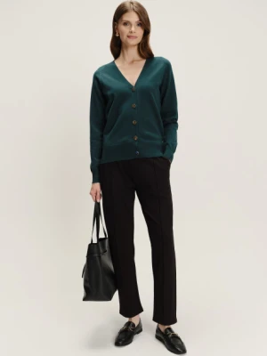 Klasyczny kardigan w kolorze butelkowej zieleni Greenpoint