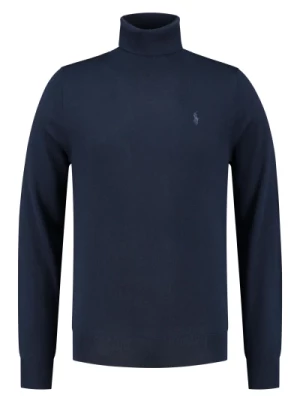 Klasyczny Niebieski Sweter z Długim Rękawem Polo Ralph Lauren