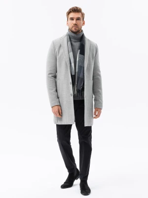 Klasyczny płaszcz męski - szary V2 C536
 -                                    XL Ombre