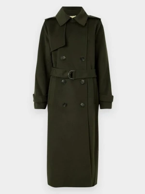 Klasyczny płaszcz Michael Kors ciemnozielony