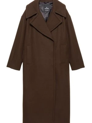 Klasyczny płaszcz PULL&BEAR ciemnobrązowy