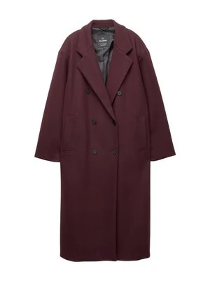 Klasyczny płaszcz PULL&BEAR ciemnoczerwony