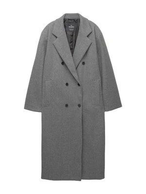 Klasyczny płaszcz PULL&BEAR jasnoszary