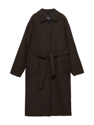 Klasyczny płaszcz PULL&BEAR bordowy