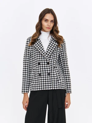 Klasyczny płaszcz w pepitkę o krótkim fasonie Top Secret