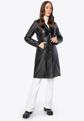 Klasyczny płaszcz ze skóry naturalnej owczej czarny Wittchen