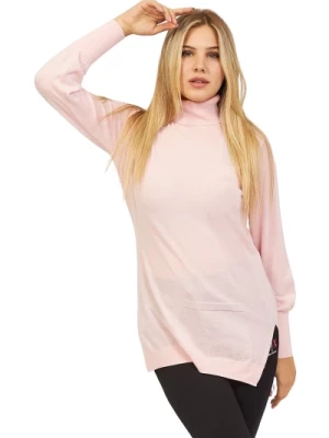 Klasyczny Różowy Sweter z Wysokim Kołnierzem Armani Exchange