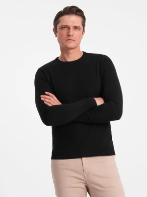 Klasyczny sweter męski z okrągłym dekoltem - czarny V2 OM-SWBS-0106
 -                                    L