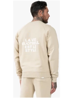 Klasyczny Sweter w Kolorze Piaskowym dla Mężczyzn Quotrell
