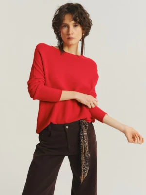 Klasyczny sweter w malinowym odcieniu czerwieni Greenpoint